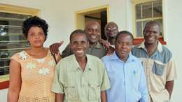 Development Aid from People to People (DAPP): Development Aid from People to People (DAPP) has developed a technical committee at the district level that includes the Ministry of Local Government and Housing, Ministry of Education, Department of Water Affairs and DAPP to plan WASH in school activities. Seen here is a technical team from images on Water, sanitation and hygiene in Zambian schools. Photograph courtesy of Jay Graham